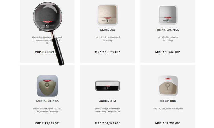 Range of Racold Water Heaters