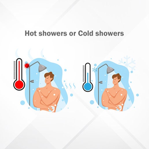 Why should you prefer a hot water shower over a cold one before going to bed?
